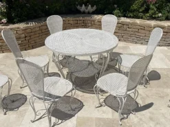 Pamono Wrought Iron Garden Seating, Set of 9><noscript><img width=