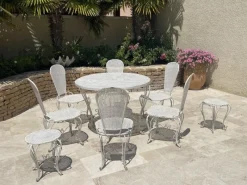 Pamono Wrought Iron Garden Seating, Set of 9><noscript><img width=