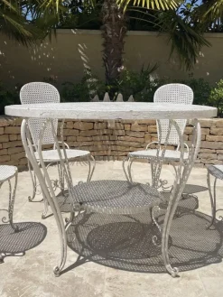 Pamono Wrought Iron Garden Seating, Set of 9><noscript><img width=