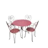 Pamono Wrought Iron Garden Table and Chairs, 1940s, Set of 5> Garden Seating