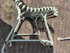 Pamono Wrought Iron Garden Table and Chairs from Arras, 1890s, Set of 3><noscript><img width=