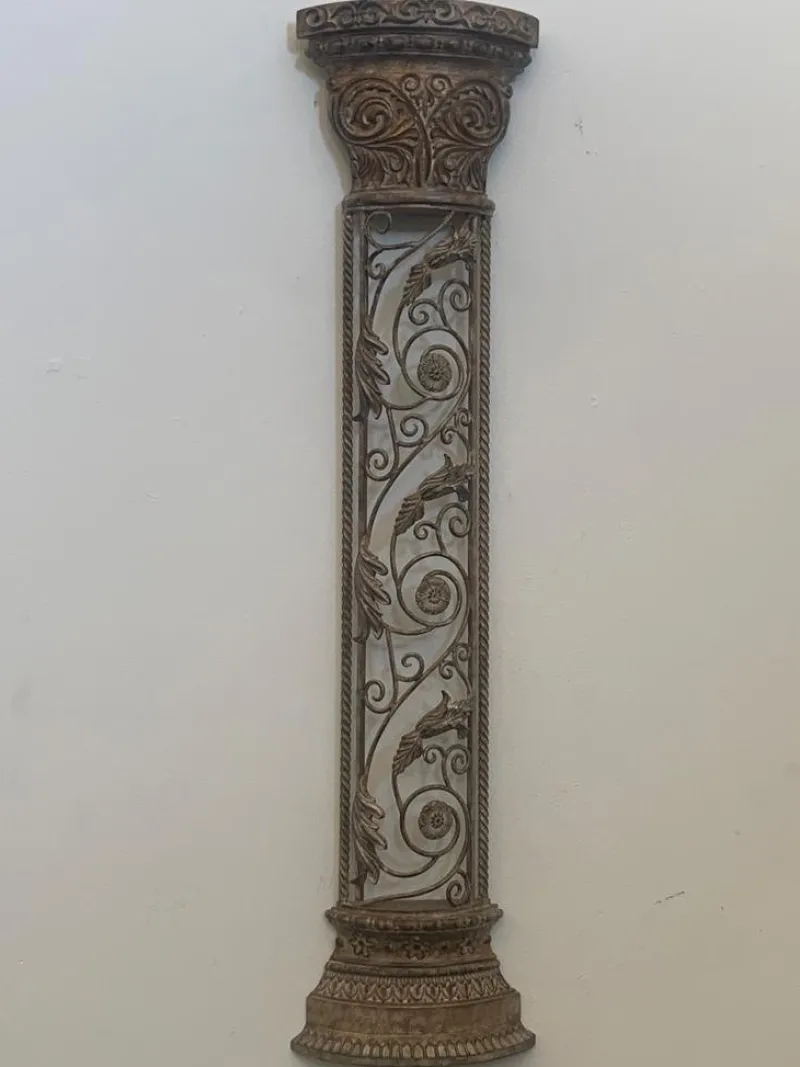 Pamono Wrought Iron Half Columns, 1970s, Set of 2> Pedestals And Columns