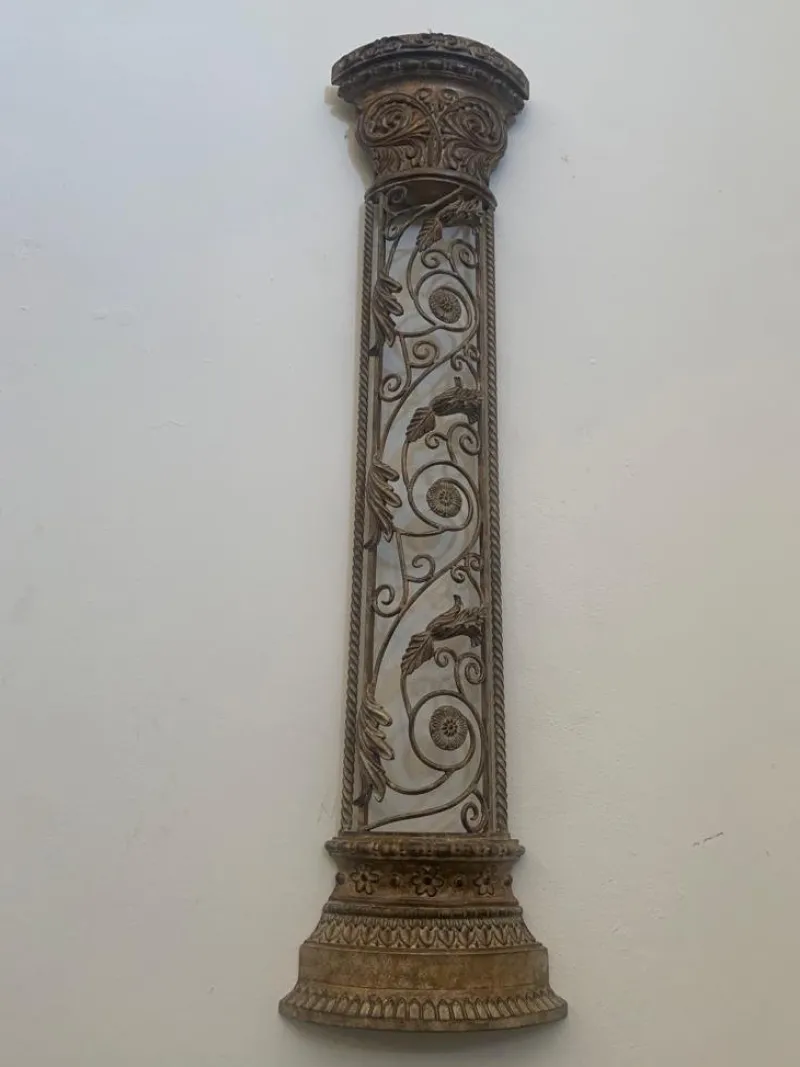Pamono Wrought Iron Half Columns, 1970s, Set of 2> Pedestals And Columns