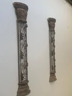 Pamono Wrought Iron Half Columns, 1970s, Set of 2><noscript><img width=