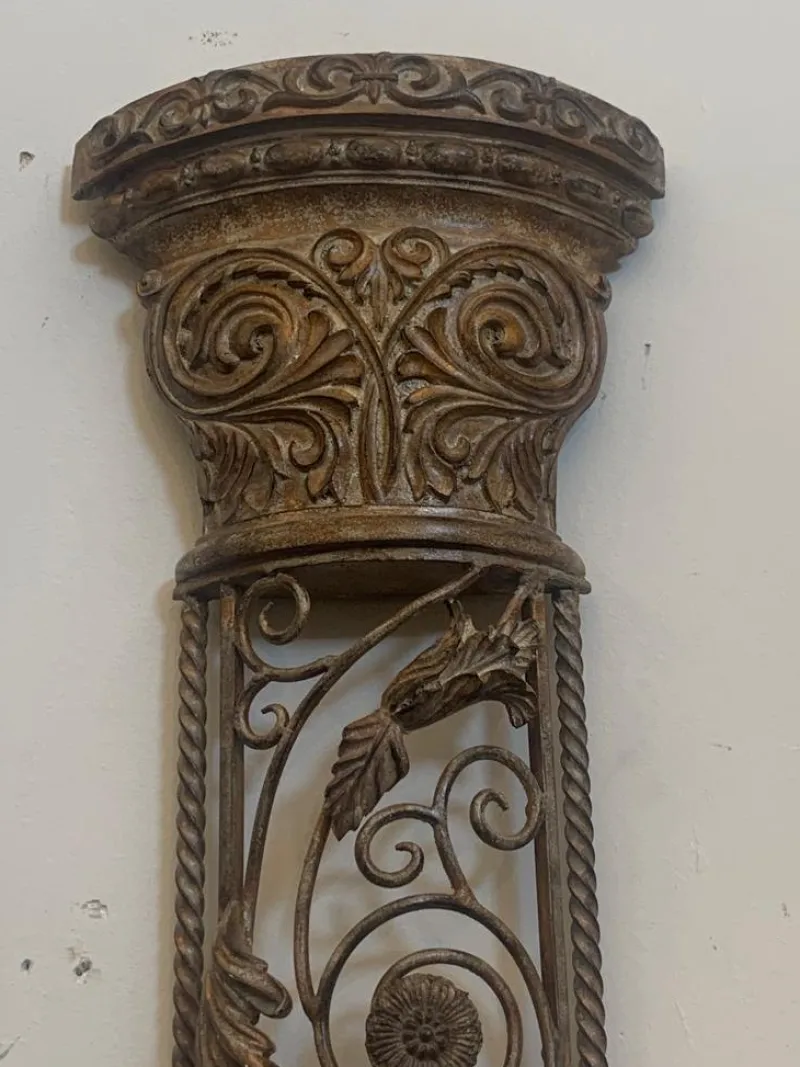 Pamono Wrought Iron Half Columns, 1970s, Set of 2> Pedestals And Columns
