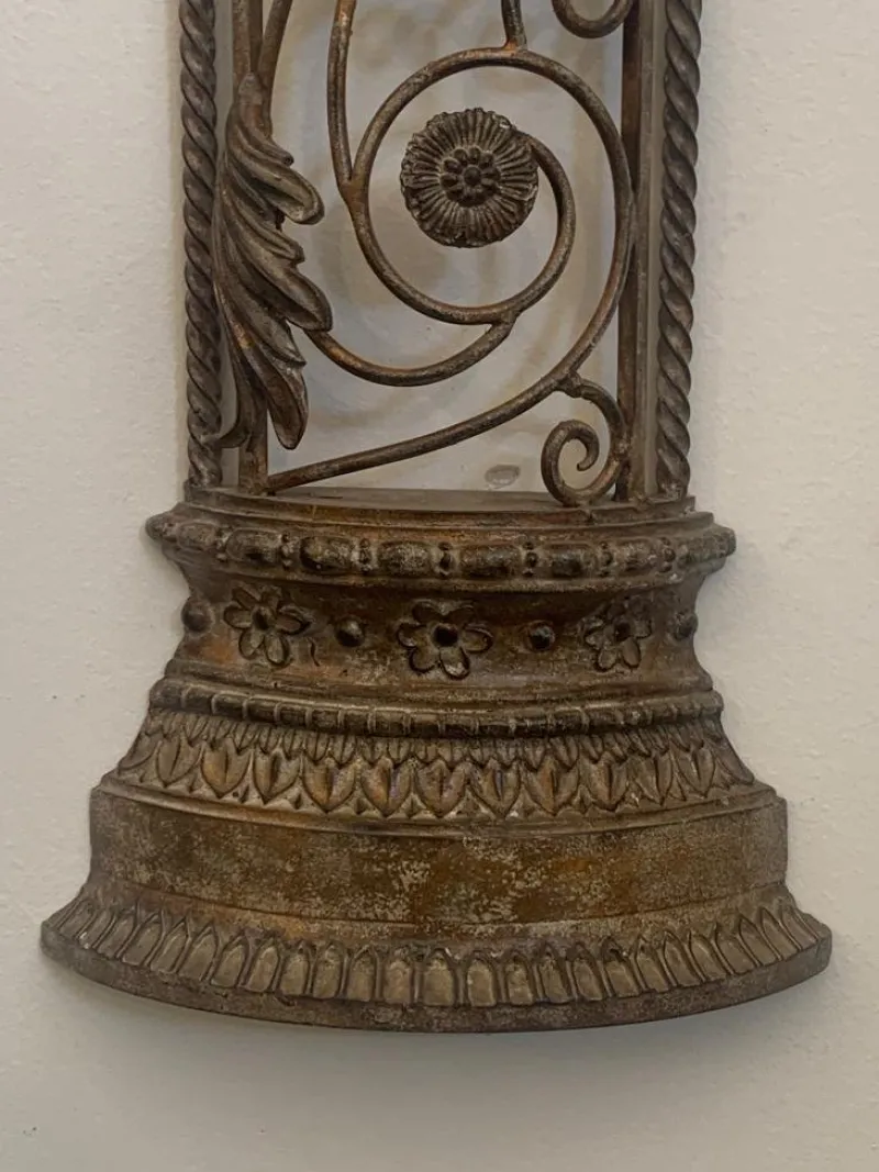 Pamono Wrought Iron Half Columns, 1970s, Set of 2> Pedestals And Columns