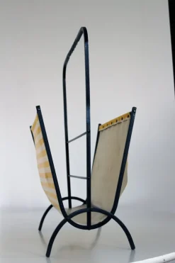 Pamono Wrought Iron Magazine Rack, 1950s><noscript><img width=