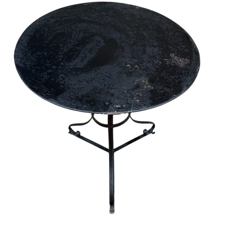 Pamono Wrought Iron Pedestal Table, France> Garden Tables