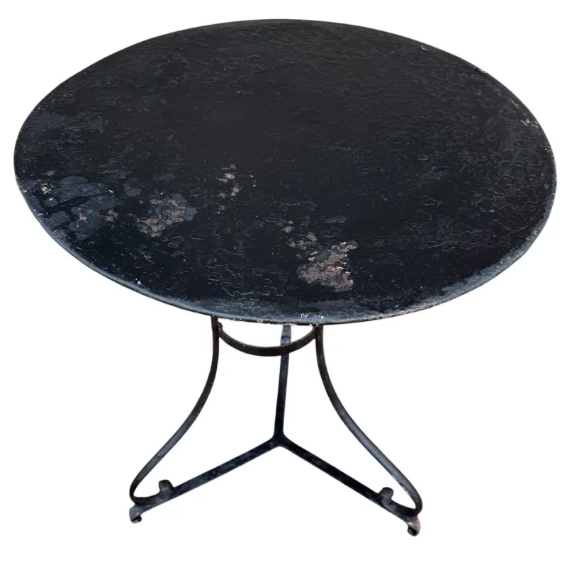 Pamono Wrought Iron Pedestal Table, France> Garden Tables