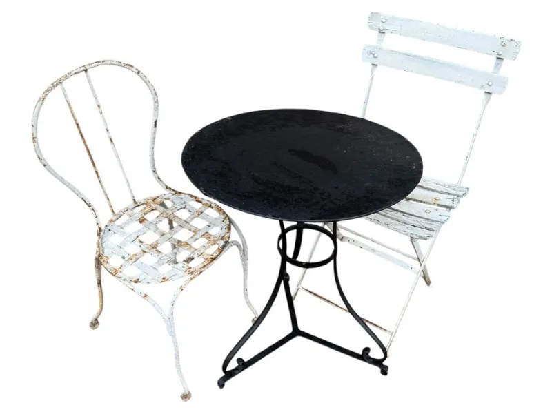 Pamono Wrought Iron Pedestal Table, France> Garden Tables
