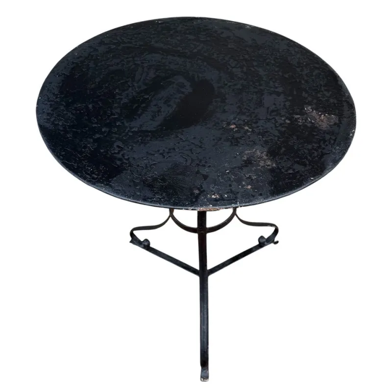 Pamono Wrought Iron Pedestal Table, France> Garden Tables