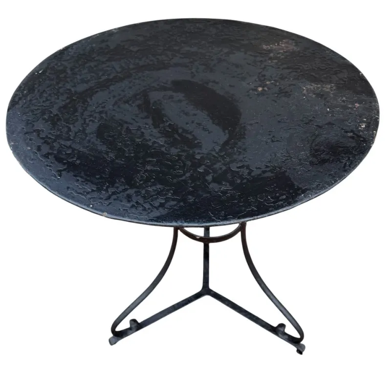 Pamono Wrought Iron Pedestal Table, France> Garden Tables