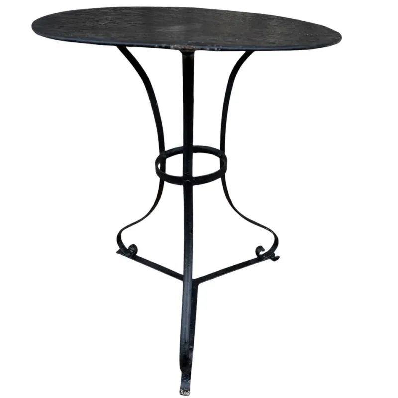 Pamono Wrought Iron Pedestal Table, France> Garden Tables