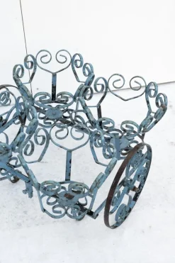 Best Pamono Wrought Iron Planter Carriage, 1960s, Set of 2