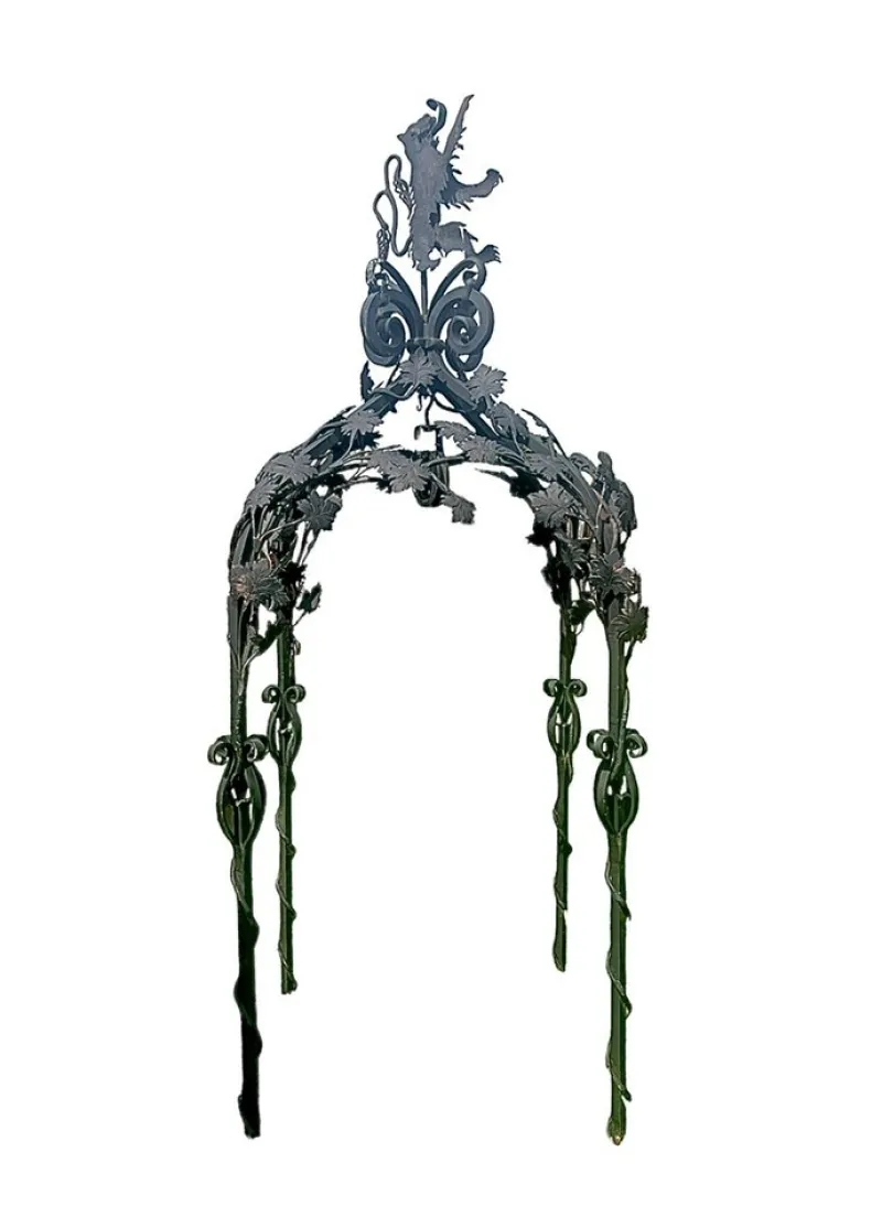 Pamono Wrought Iron Well Head Gantry with Pulley, 1950s> Garden Accessories
