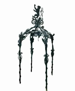 Pamono Wrought Iron Well Head Gantry with Pulley, 1950s> Garden Accessories