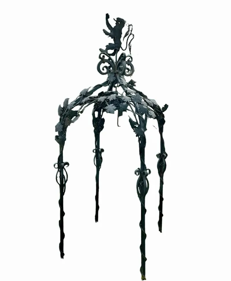 Pamono Wrought Iron Well Head Gantry with Pulley, 1950s> Garden Accessories