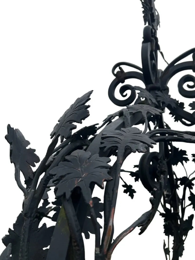 Pamono Wrought Iron Well Head Gantry with Pulley, 1950s> Garden Accessories