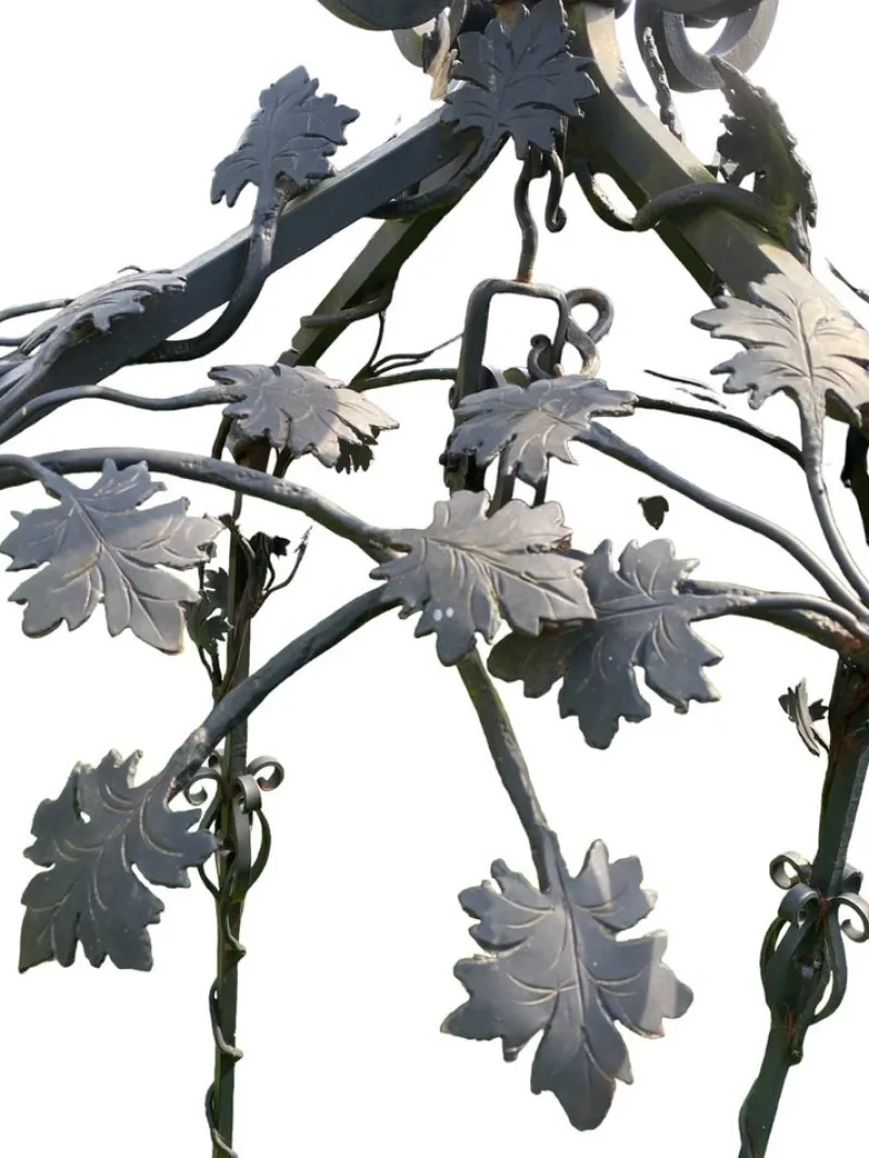 Pamono Wrought Iron Well Head Gantry with Pulley, 1950s> Garden Accessories