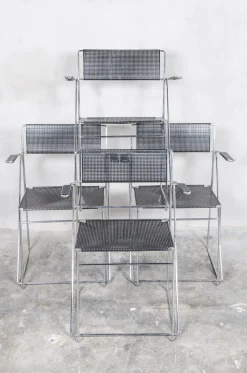 Clearance Pamono X Line Black Dining Chairs by Niels Jørgen Haugesen for Hybodan, Set of 4
