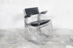 Clearance Pamono X Line Black Dining Chairs by Niels Jørgen Haugesen for Hybodan, Set of 4