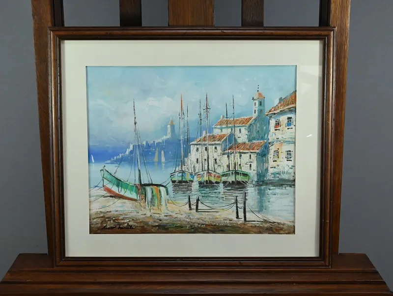Online Pamono Xavier Miranda, Marine Composition, 1970s, Artwork on Paper, Framed
