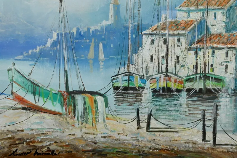 Online Pamono Xavier Miranda, Marine Composition, 1970s, Artwork on Paper, Framed