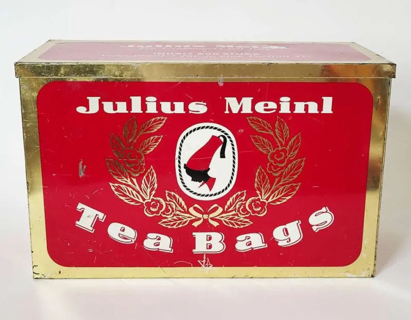 Best Pamono XJulius Meinl Tea Tin, 1960s