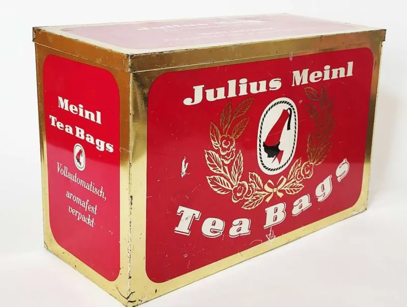 Best Pamono XJulius Meinl Tea Tin, 1960s