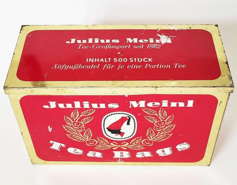 Best Pamono XJulius Meinl Tea Tin, 1960s