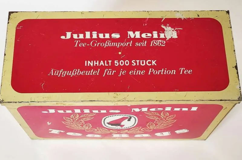 Best Pamono XJulius Meinl Tea Tin, 1960s