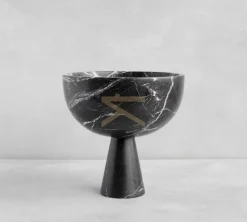 Pamono XL Black Marble Pedestal Bowl from Kiwano Concept><noscript><img width=