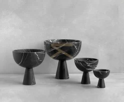 Pamono XL Black Marble Pedestal Bowl from Kiwano Concept><noscript><img width=