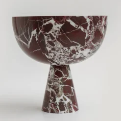 Pamono XL Rosso Levanto Marble Pedestal Bowl from Kiwano Concept> Tabletop|Bowls