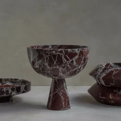 Pamono XL Rosso Levanto Marble Pedestal Bowl from Kiwano Concept><noscript><img width=