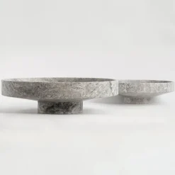 Discount Pamono XL Silver Travertine Narrow Bowl from Kiwano Concept