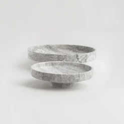Discount Pamono XL Silver Travertine Narrow Bowl from Kiwano Concept
