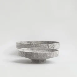 Discount Pamono XL Silver Travertine Narrow Bowl from Kiwano Concept