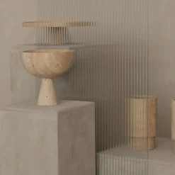 Pamono XL Travertine Pedestal Bowl from Kiwano Concept><noscript><img width=
