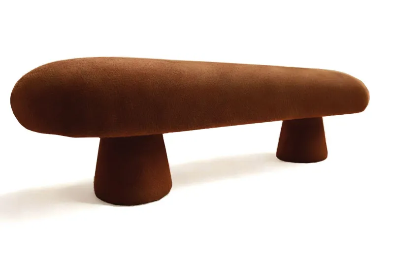 Pamono Éxtasis Bench Brown in Velvet from Moanne> Seating|Benches