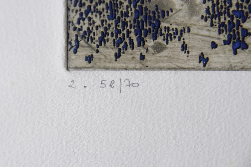 Pamono Yannick Ballif, Abstract Serigraph on Woven Paste, 1976> Mid-Century