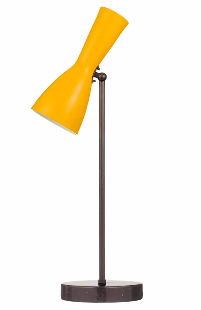 Pamono Yellow Aluminum Wormhole Table Lamp by Simone Calcinai for Brass Brothers> Table Lamps