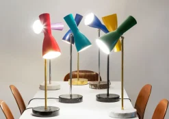 Pamono Yellow Aluminum Wormhole Table Lamp by Simone Calcinai for Brass Brothers> Table Lamps