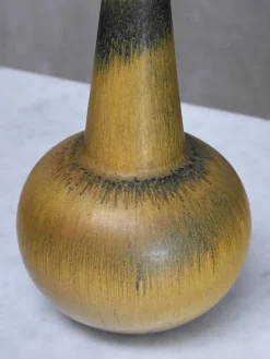 Sale Pamono Yellow and Black Hare-Fur Glazed Stoneware Vase by Wendelin Stahl, Germany, 1960s