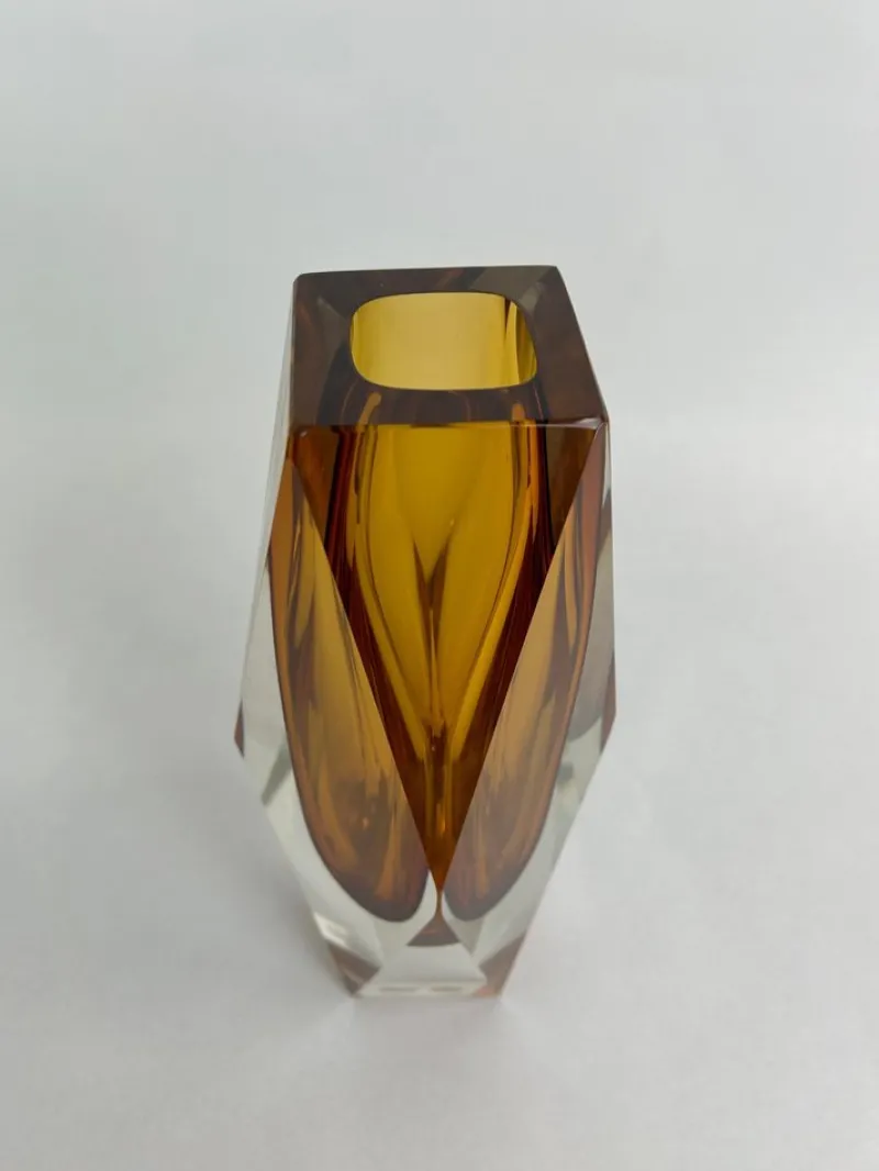 Online Pamono Yellow Art Glass Vase by Flavio Poli for Murano, 1950s
