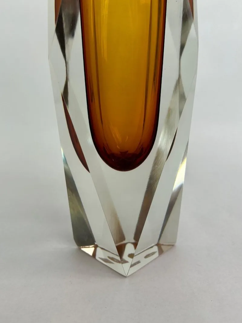 Online Pamono Yellow Art Glass Vase by Flavio Poli for Murano, 1950s