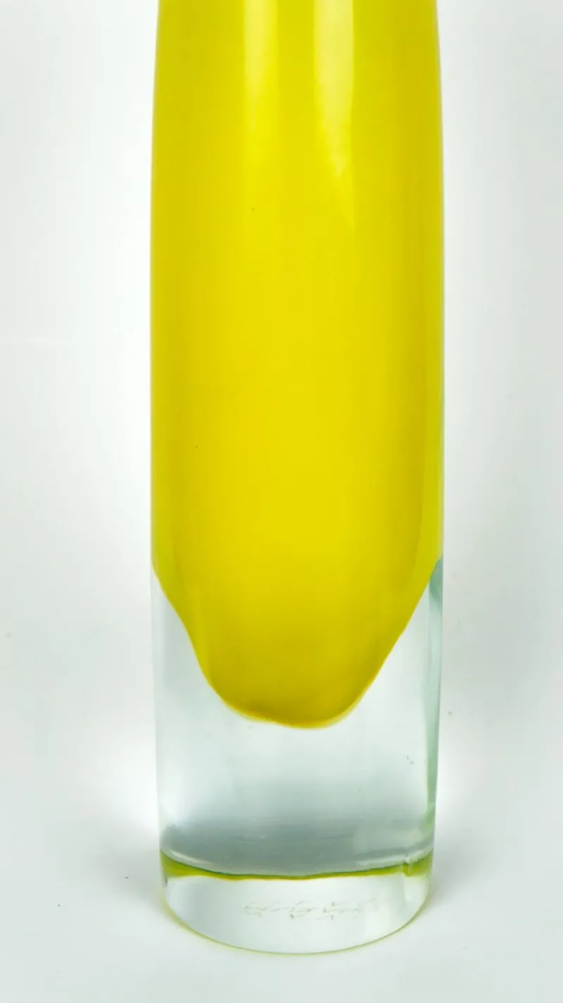 Online Pamono Yellow Blown Murano Glass Flute Vase by Beltrami for Made Murano Glass, 2019