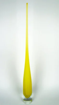 Online Pamono Yellow Blown Murano Glass Flute Vase by Beltrami for Made Murano Glass, 2019