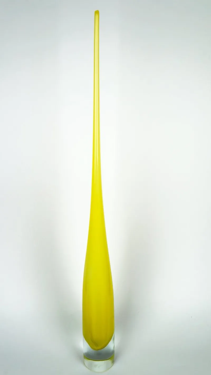 Online Pamono Yellow Blown Murano Glass Flute Vase by Beltrami for Made Murano Glass, 2019