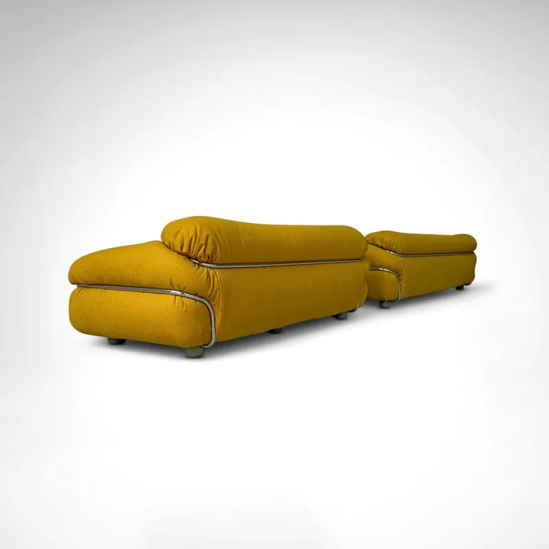 Hot Pamono Yellow Bouclé Sesann Sofas by Gianfranco Frattini for Cassina, 1970s, Set of 2